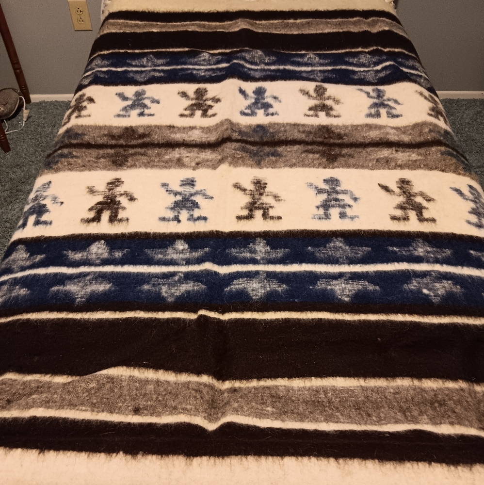 Large antique wool blanket